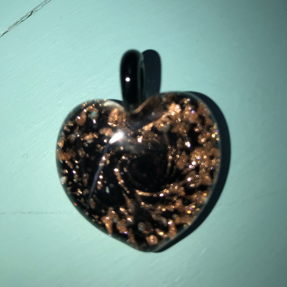 Glass heart charm